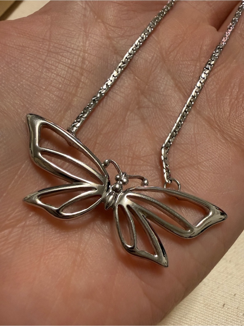 TRIFARI Silver-Toned Butterfly Pendant Necklace - Picture 2 of 8